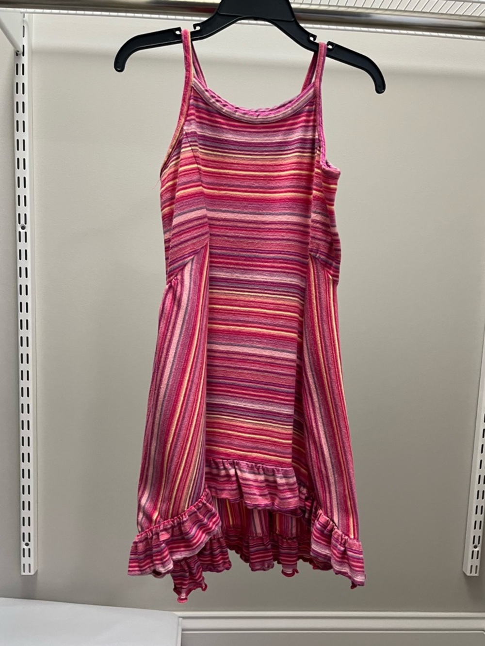 Tea Collection Pink Striped Ruffle-Hem Sundress